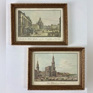 Pair of framed Dresden artwork prints